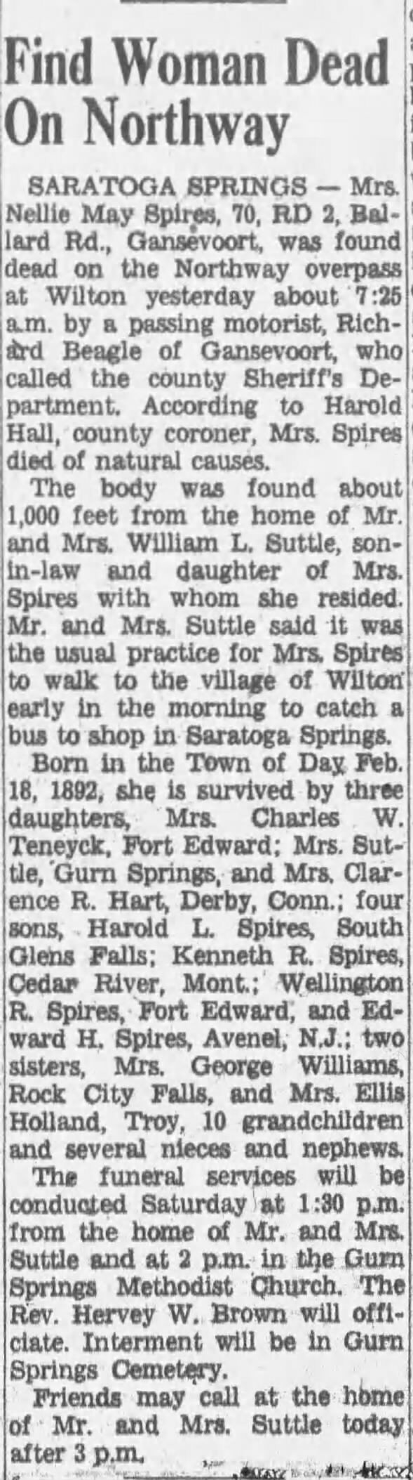 Obituary for Nellie May Spires (Aged 70)